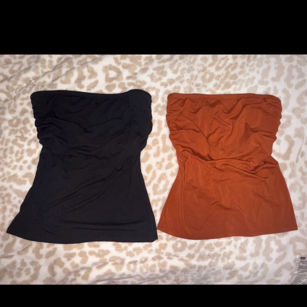 T.J.Maxx Strapless Camisoles - Black & Rust